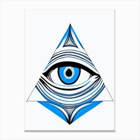 Transcendence, Symbol, Third Eye Black & White Canvas Print