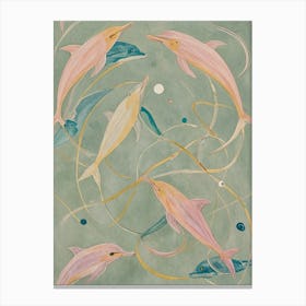 Abstract Dolphins Canvas Print