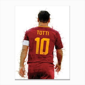 Francesco Totti Watercolor Canvas Print