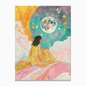 meditation women to the sky Canvas Print