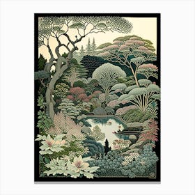 Portland Japanese Garden 1, Usa Vintage Botanical Canvas Print