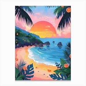 Tropical Beach Sunset Canvas Print