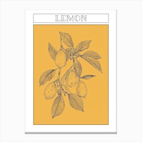 Lemon Tree Minimalistic Drawing 1 Poster Canvas Print