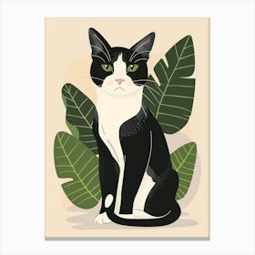 Cat With Leaves 6 Canvas Print