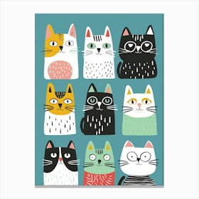 Kawaii Cats Canvas Print