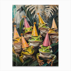Kitsch Birthday Frogs 1 Canvas Print