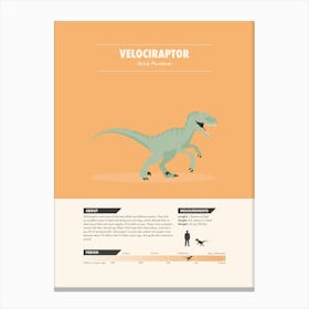 Velociraptor - Dinosaur Fact Canvas Print