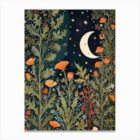 William Morris Moon And Flowers 40 Canvas Print