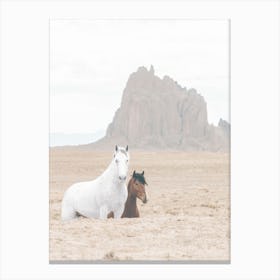 Shiprock New Mexico Horses Canvas Print