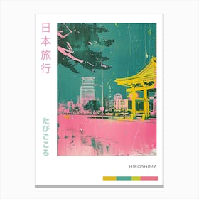 Hiroshima Retro Duotone Silkscreen Poster 4 Canvas Print