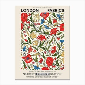 Poster Floral Charm London Fabrics Floral Pattern 5 Canvas Print