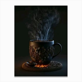 Coffee Cup With Smoke 1 Canvas Print