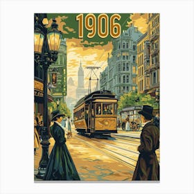 Aihrgdesign A Retro Travel Poster Of A Bustling 1906 City Str C0994953 4cd4 4c21 Abad Dde013b2f81c 2 Canvas Print