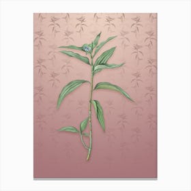 Vintage Dayflower Botanical on Dusty Pink Pattern n.1965 Canvas Print