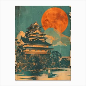 Hiroshima Castle Mid Century Modern 3 Canvas Print