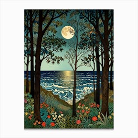 William Morris Full Moon In The Woods 1 Canvas Print