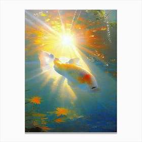 Tancho Showa Koi Fish Monet Style Classic Painting Canvas Print