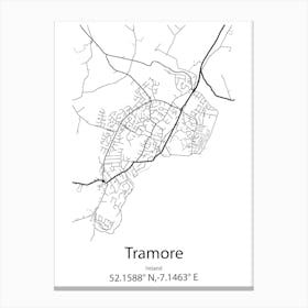 Tramore,Ireland Minimalist Map Canvas Print