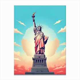 Statue Of Liberty Pixel Art 4 Canvas Print