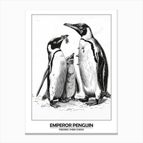 Penguin Feeding Their Chicks Poster 4 Canvas Print