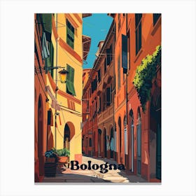 Bologna Italy Street Digital Travel Illustration Canvas Print