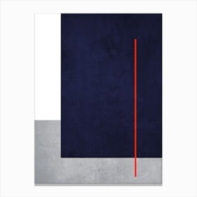 Linear Shapes Blue And Gray Canvas Print