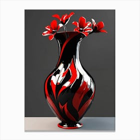 Red And Black Vase Canvas Print