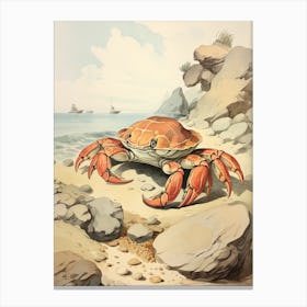 Storybook Animal Watercolour Crab 2 Canvas Print