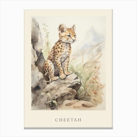Beatrix Potter Inspired  Animal Watercolour Cheetah 2 Canvas Print