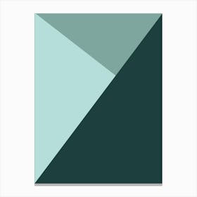 Green Colour Block Geometric 1 Canvas Print