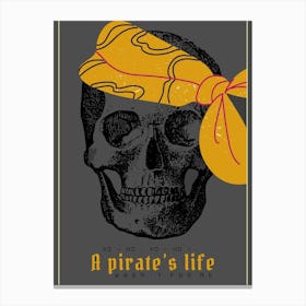 Humoristic Pirate Skull Canvas Print