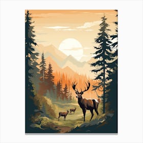 Deer In The Forest 2 Canvas Print