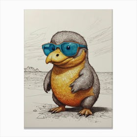 Penguin With Sunglasses Canvas Print