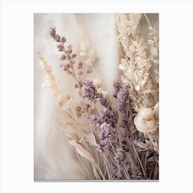 Boho Dried Flowers Lilac 3 Canvas Print