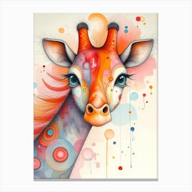 Dreamy Giraffe: A Kaleidoscope of Colors Canvas Print