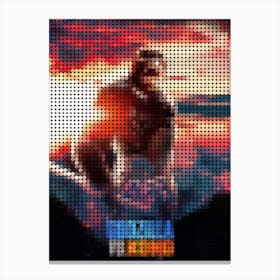 Godzilla Vs Kong In A Pixel Dots Art Style Canvas Print