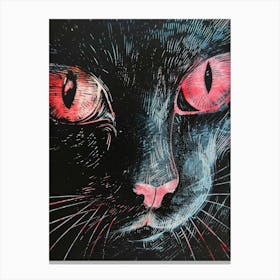 Cat With Red Eyes 4 Canvas Print