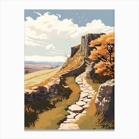 Hadrians Wall Path England 2 Hiking Trail Landscape Canvas Print
