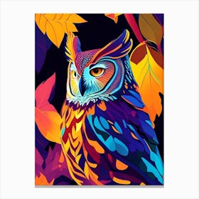 Eastern Screech Owl Pop Matisse Bird Canvas Print