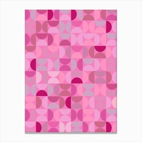 Mid Century Pink Geometric Canvas Print