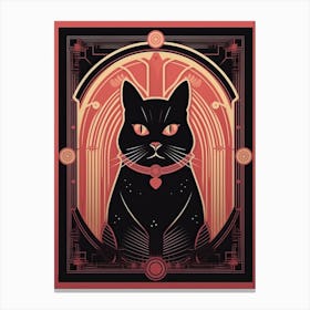 The Emperor Tarot Card, Black Cat In Pink 3 Canvas Print