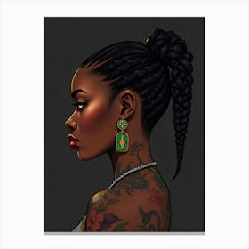 Black Girl With Tattoos 2 Canvas Print