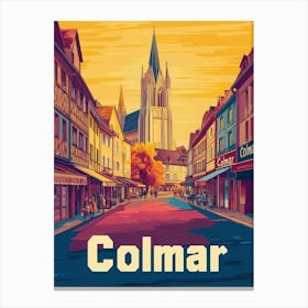 Aihrgdesign A Retro Travel Poster For Colmar Featuring The Go 9934c12a 5d31 4511 B2d6 2ba2bb76c3db 3 Canvas Print