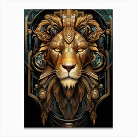 Lion Art Painting  Art Deco 2 Canvas Print