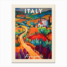 Agrigento Italy 4 Fauvist Painting  Travel Poster Canvas Print