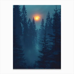 Sunrise In The Forest Canvas Print