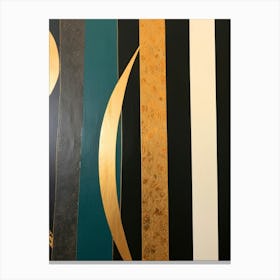 Gold And Black Abstract Painting Canvas Print