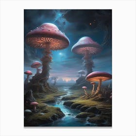 Mushrooms In The Sky Canvas Print