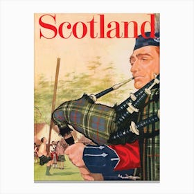 Scotland, Piper With His Instrument Canvas Print