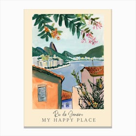 My Happy Place Rio De Janeiro 2 Travel Poster Canvas Print